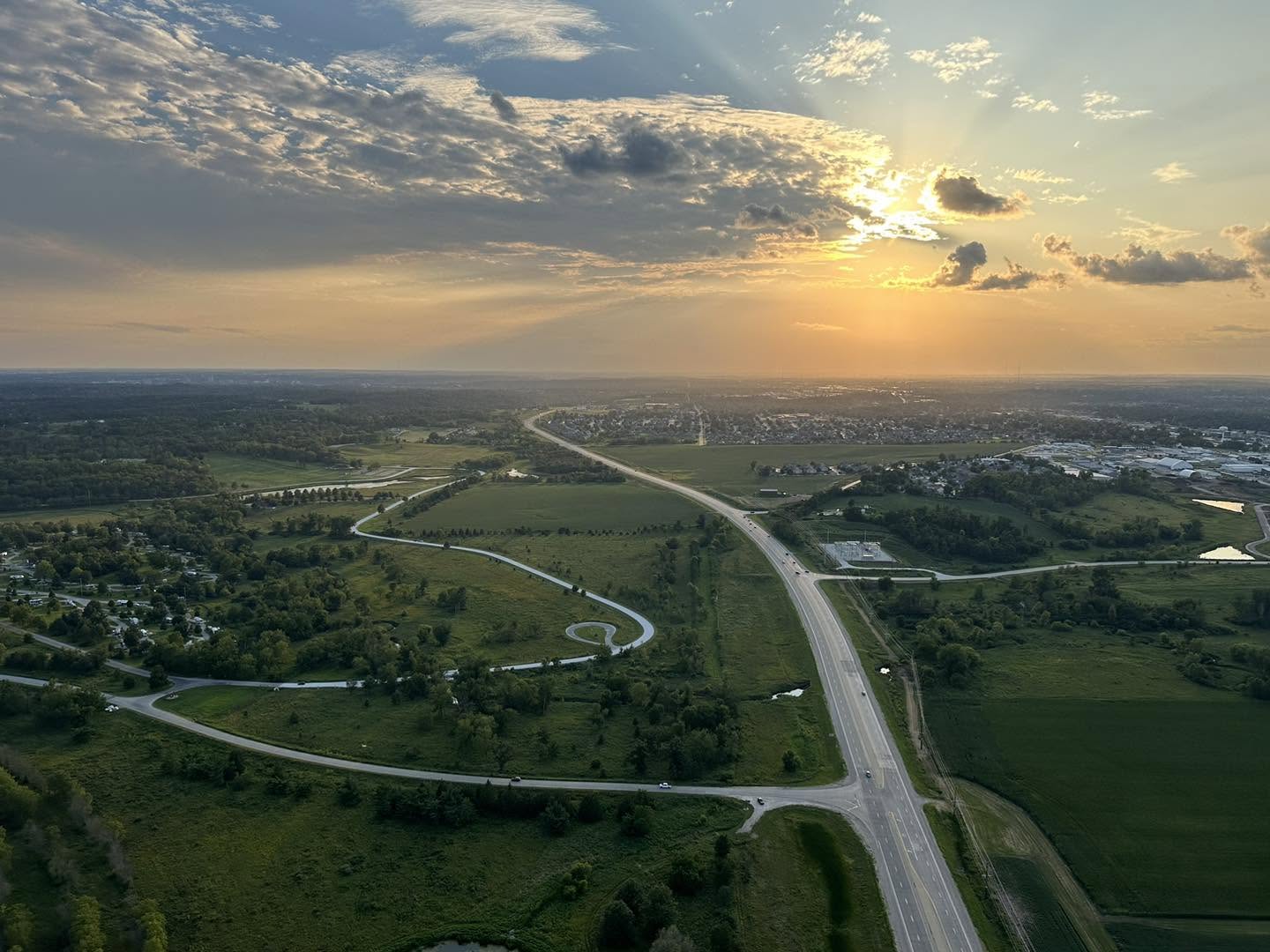 Evening view from the balloon during the anniversary celebration